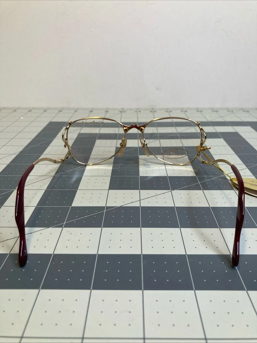 Vintage Colani Eyeglasses 1056 Gold Burgundy 54-17-135 Made In Japan
